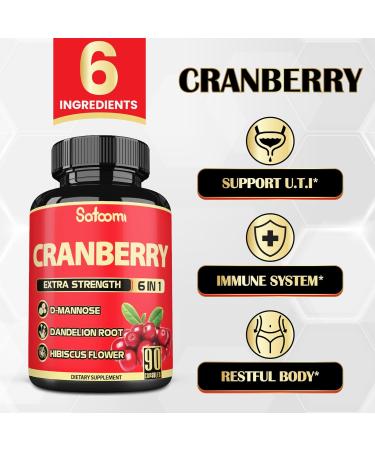 Satoomi 6in1 Cranberry Pills for Women - 3-Month Supply - 6 Herbal Ingredients Extract - 90 Veggie Capsules - Buy Online on GoSupps.com