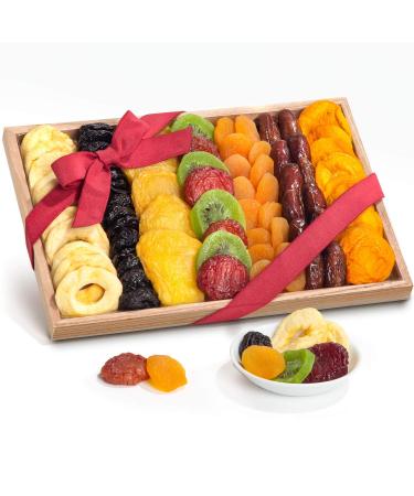 A Gift Inside Simply Dried Fruit Gift Tray Basket Arrangement Nut Free for Holiday Birthday Healthy Snack Business Gourmet Food Platter