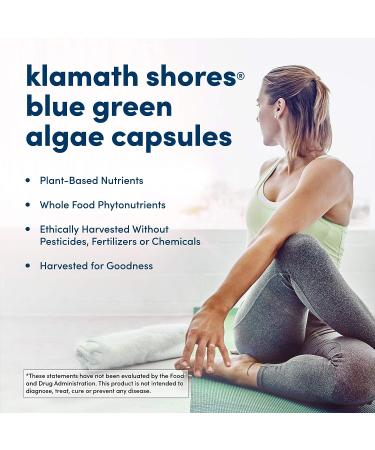 American Health Klamath Shores Blue Green Algae Capsules - 120 Count | Phytonutrient-Rich Superfood Supplement for Energy & Immunity | 120 Servings - Buy Online on GoSupps.com