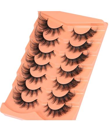 ALICROWN B- Fluffy Fox Eyelashes - 7 Pairs Natural Wispy Fake Lashes for Cat Eye Look - Buy Online on GoSupps.com