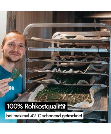 AHO Spirulina Flakes from organic farming in Germany - Organic spirulina rich in protein from Germany - Source of chlorophyll in smoothies as well as salads - Buy Online on GoSupps.com