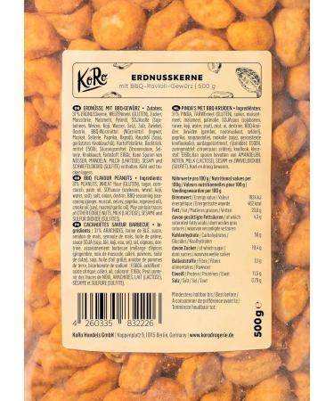  KoRo KoRo - Barbecue Flavored Peanuts 500g - Spicy snack with a crispy coating - Buy Online on GoSupps.com