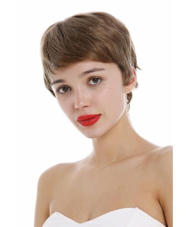 WIG ME UP DW3107 HH-18 Short Wavy Human Hair Wig for Women & Men - Light Brown Golden Bowl Cut - Buy Online on GoSupps.com