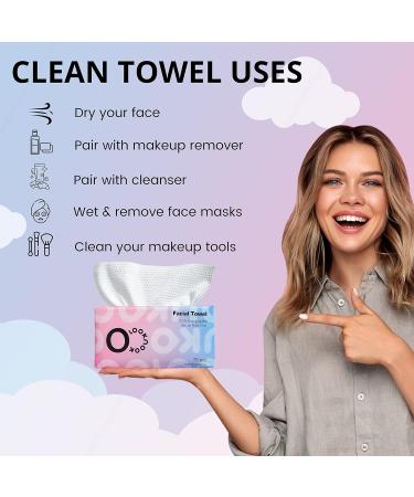 LOOKNOOK Disposable Face Towel 70 Count 6 Pack - Acne Fighting, Lint Free, Super Soft Makeup Towel for Sensitive Skin - Multipurpose Cleaning Cloth - 50% Thicker - 70 Count (Pack of 6) - Buy Online on GoSupps.com