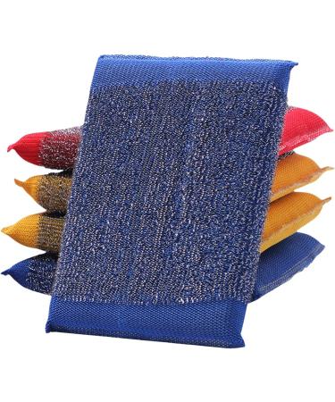 12 Stainless Steel Sponge Wipe Sponge Dual-Sided Scrub Sponges Steel Wire Cloth Sponge Wipe Kitchen Sponges Cleaning Sponge Easy Grip Cleaning Pots Pans Black+colorful - Buy Online on GoSupps.com