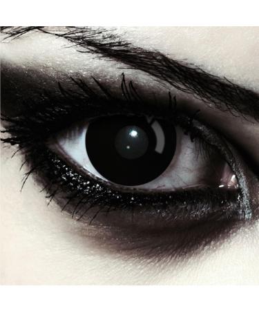Design lenses colored black Halloween witches costume contact lenses 1 pair (2 pieces) soft zombie color lenses without strength blackout "