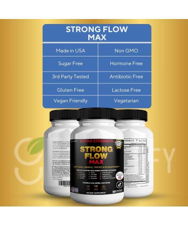 Strong Flow Max Extra Strength Prostate Support Natural Herbal Supplement with Saw Palmetto 60 Capsules 30-Day Supply (1) - Buy Online on GoSupps.com