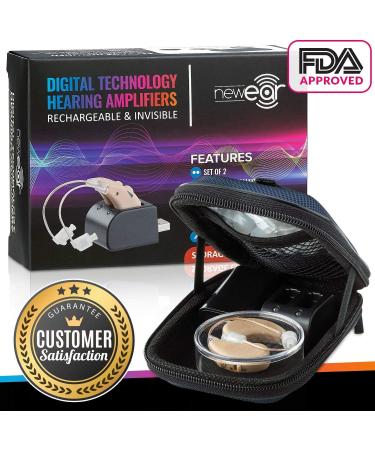 Digital Hearing Amplifier (Pair of 2) - Noise Cancelling, One Touch Volume Control, Rechargeable USB Dock - MEDca - Buy Online on GoSupps.com