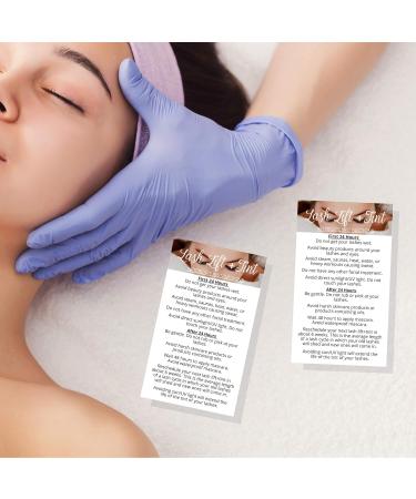 Lash Lift + Tint Aftercare Instruction Cards - 50 Pack | DIY Eyelash Kit Supplies | White Design - 2x3.5 inches - Buy Online on GoSupps.com