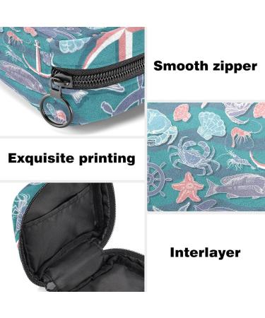 Women s Travel Storage Bag | Large Capacity Menstrual Cup & Makeup Organizer - Fun Crab Octopus & Anchor Patterns - Buy Online on GoSupps.com