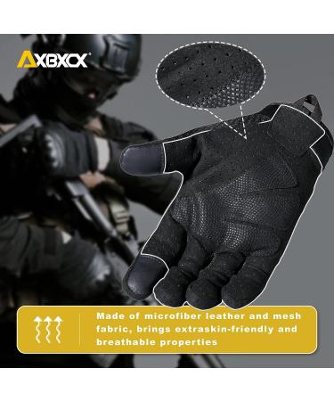 AXBXCX Breathable Full Finger Tactical Gloves - Black, Medium | Ideal for Airsoft, Paintball, Motorcycle, Cycling, Hunting | Touch Screen Compatible - Buy Online on GoSupps.com