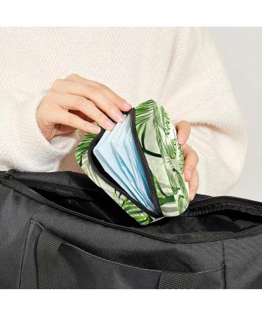 Womens Bonds Storage Pockets Stillpad Holder - Tropical Green Leaves Pattern Portable Period Kit | Feminine Product Bag for Women & Girls - Buy Online on GoSupps.com