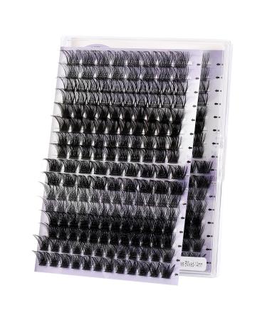 Individual Lashes 8 Styles Cluster Lashes Extension 0.07mm D Curl 14mm Fluffy Lash Clusters Wide Stem Individual Eyelashes DIY Cluster Eyelash Extensions(8 Type-0.07-D-14mm) RR-14mm 8Type Clusters-0.07-D