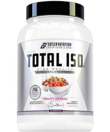 Total ISO Whey Isolate Protein Powder: Best Tasting Whey Protein Shake Featuring 100% Whey Protein Isolate, Perfect Post Workout Protein Powder Mix and Meal Replacement Drink, Fruity Cereal, 2 Pounds Fruity Cereal 1.95 Pou…