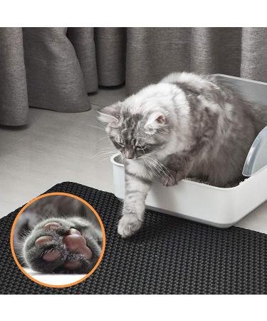 Conlun Cat Litter Mat with Double Layer Design - Water and Urine Proof, Scatter Control - Easy to Clean Washable - 23 x 17 Black - Buy Online on GoSupps.com