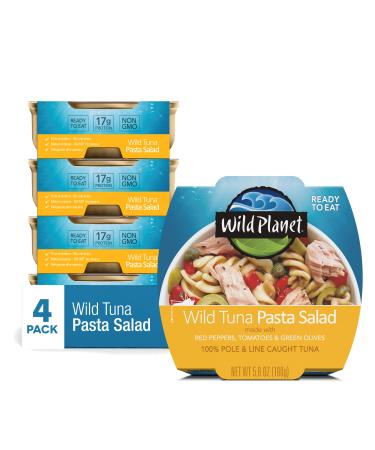 Wild Planet Ready-To-Eat Wild Tuna Pasta Salad With Organic Red Peppers, Tomatoes & Green Olives, 5.6oz, (Pack Of 4), 4Count 5.6 Ounce (Pack of 4) Pasta Salad