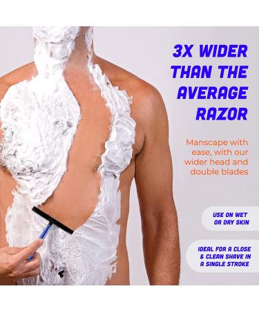 Razorba GOAT Wide Body Shaver for Men (6 Pack) - Skin Sensitive Disposable Razors for Manscaping - Wet or Dry Shaving - Easy to Use Man Groomer - Buy Online on GoSupps.com