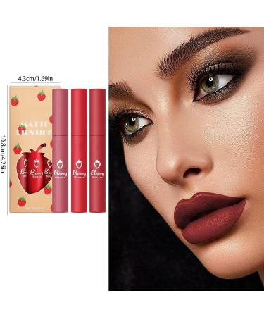 3Pcs Matte Lipgloss Set - Long-Lasting Wear, Non-Stick Cup, Waterproof Makeup - Perfect Gift for Women and Girls - Buy Online on GoSupps.com
