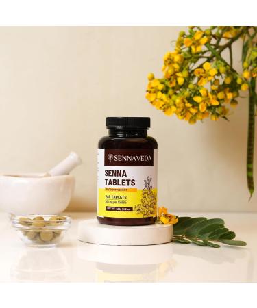 Sennaveda Senna Tablets 240 ct | Natural Laxatives for Digestive Health & Detox Cleanse - Buy Online on GoSupps.com