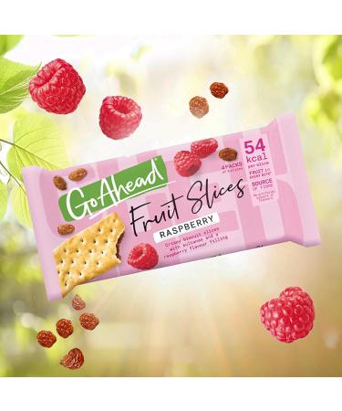 Go Ahead Biscuit Bars Raspberry Crispy Fruit Slices 4 Individually Wrapped Packs with 3 Slices in Each 174 g (Pack of 22) - Buy Online on GoSupps.com