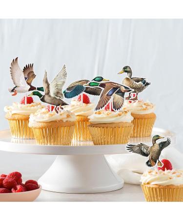 18pcs Mallard Duck Cupcake Toppers One Lucky Duck Birthday Party Decoration for Duck Baby Shower Supplies - Buy Online on GoSupps.com