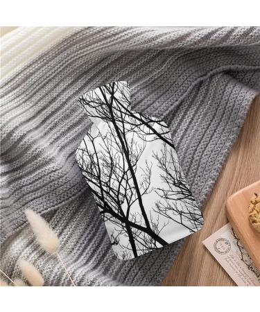 Black Branches Hot Water Bottle with Plush Cover | Hand Warmer for Adults & Children | 26.5x15.3cm - International Shipping - Buy Online on GoSupps.com
