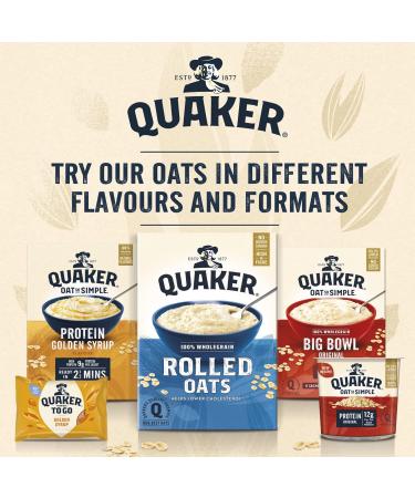 Quaker Oat Protein Original Porridge Pots 6 x 49g - High-Protein Breakfast Instant Oats - Buy Online on GoSupps.com