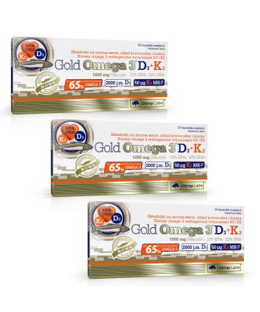 T-Nutrition Goldd OMEGA 3 D3 500 IU + K2 Capsules | EPA DHA Fish Oil | Pureest Source for Omega Fatty Acids (90 Capsules)