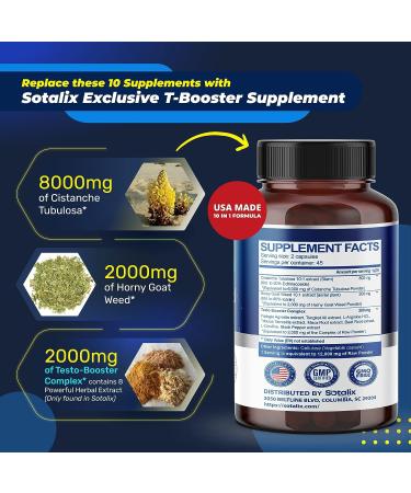 SOTALIX Cistanche Tubulosa Supplement 12,000MG with Horny Goat Weed - Strength, Stamina, Brain Health Support - Made in USA - Buy Online on GoSupps.com