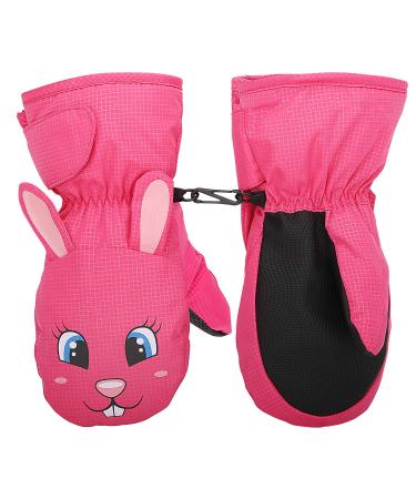 Moko children ski gloves windproof waterproof winter handheld warm faustlings sport gloves for skiing cycling snowboarding outdoor activities for young girls Magenta (rabbit) m/4-6 years old - Buy Online on GoSupps.com