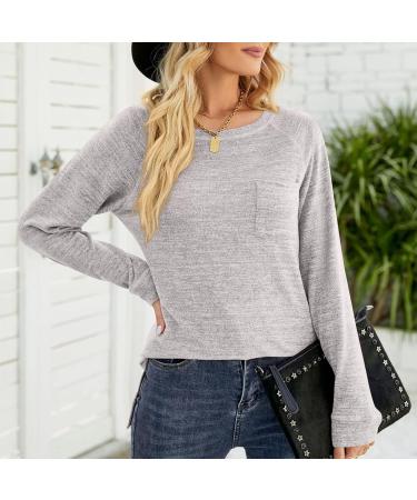 HAIBING Women Top Women Shirt Pullover Long Sleeve Raglan Sleeve for Daily Wear (S) Light Gray CH Light Gray - Buy Online on GoSupps.com