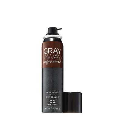 Gray Away Professional Temporary Root Concealer Touchup Spray Dark Brown 2 oz