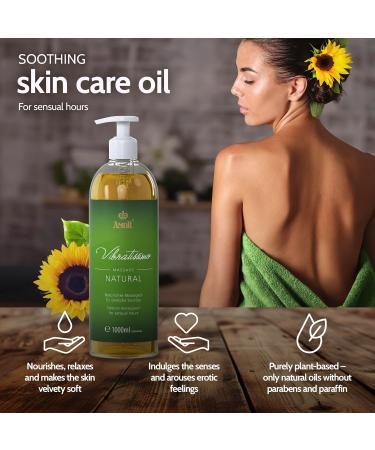Vibratissimo Natural - Massage Oil for Sensual Pleasure Love Oil Erotic Oil 1000ml Natural 1 l (Pack of 1) - Buy Online on GoSupps.com