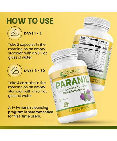 DrNatura Paranil Liver & Colon Cleanse - 17 Herbal Complex with Milk Thistle | Detox 110 Veg Caps - Buy Online on GoSupps.com