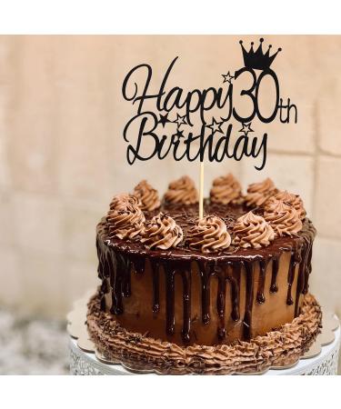 Arthsdite 30th Happy Birthday Cake Topper Adult 30 Food Picks for Celebrating Thirty Years Old Birthday Anniversary Party Decorations Supply- Black Glitter Black 30 - Buy Online on GoSupps.com
