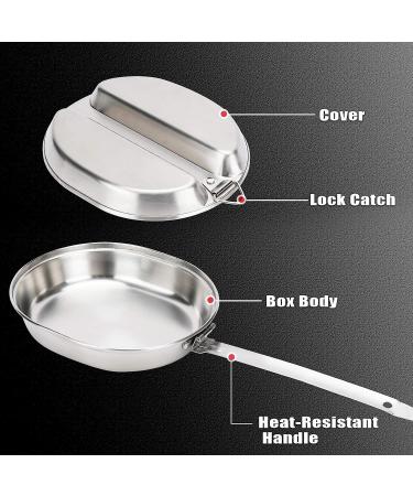 Stainless Steel Camping Cookware Lunch Box Set - Outdoor Mess Kit for Camping, Hiking, Picnic, BBQ & Beach - Buy Online on GoSupps.com