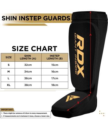 RDX Shin Guards Kickboxing Muay Thai | SATRA Approved MMA Leg Instep Pads | Sparring Training Gear for Martial Arts Boxing | Elasticated Protector for Karate BJJ Taekwondo | Men Women Black Medium - Buy Online on GoSupps.com