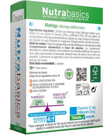  Drasanvi Drasanvi Nutrabasics Moringa 60 Capsules 29g - Buy Online on GoSupps.com