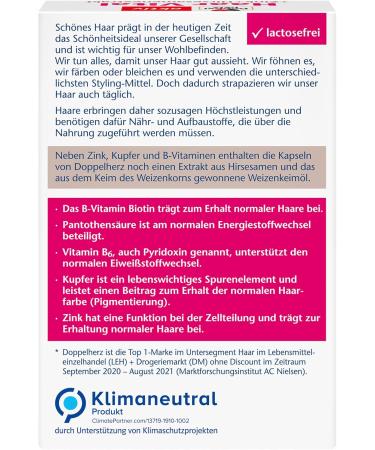 Buy Double Heart Hair Vital + Zinc + Sesame Extract with Biotin for Hair Health - 30 Capsules - International Shipping Available - Buy Online on GoSupps.com