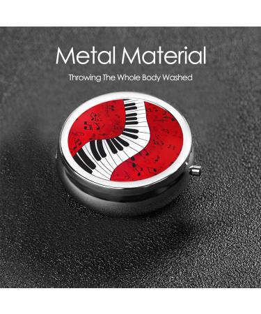 Music Note Piano Round Pill Box - Lightweight Moisture-Proof Portable for Emergency Medication & Fish Oil | Perfect for Music Lovers - Buy Online on GoSupps.com