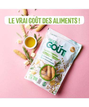  Good Go t GOOD TASTE - Mini Cheese and Rosemary Baguettes - Breadstick-Style Biscuits for Babies - From 12 Months - Resealable Bag - 70g - Buy Online on GoSupps.com