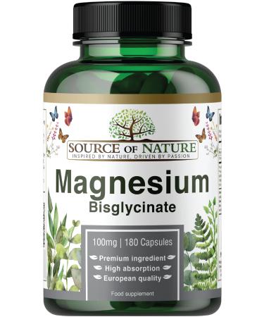 Source of Nature® | Magnesium Bisglycinate 770mg | 180 Capsules | 2 Month Supply | 100mg Elemental | High Quality | Lab Tested