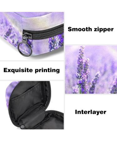 Find Your Perfect Lavender Flower Sanitary Napkin Storage Bag | Portable Zippered Case for Teen Girls & Women Stylish & Convenient - Buy Online on GoSupps.com