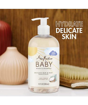 Shea Moisture Baby Essentials 100% Virgin Coconut Oil Body Wash & Shampoo for Newborns & Kids - 2 Pack, 13 Fl Oz - Buy Online on GoSupps.com