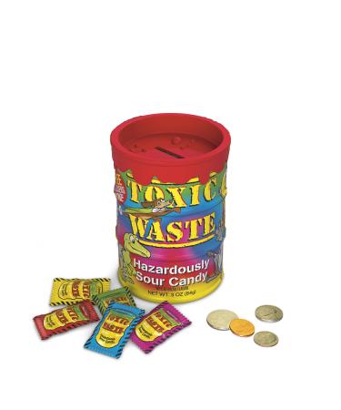 Common Classic Toxic Waste Candy - Bulk Sizes **Comes in a BIO-DEGRADABLE + RE-SEALABLE Bags!** (Tie Dye Barrel Piggy Banks 1 Count) Tie Dye Barrel Piggy Banks 1 count