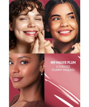 Vegan Collagen Lip Balm | Hydrating Lip Glass in 9 Colors | Moisturizing & Cruelty-Free - #9 Mauve Plum 0.06 oz - Buy Online on GoSupps.com