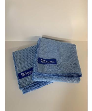 Jemako Set of 2 BLUE Professional Cleaning Cloths - Microfiber Cloth (40x45 cm) & Drying Cloth (45x60 cm) for Effective Cleaning | International Shipping Available - Buy Online on GoSupps.com
