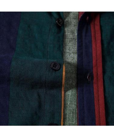Men's Striped Vintage Button Up Shirt - Long Sleeve Casual Dress Shirt - Regular Fit Big and Tall Retro Cotton Tee - Buy Online on GoSupps.com