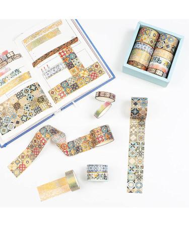 AEBORN Gold Vintage Washi Tape - Foil Washi Masking Tape Set with Gift Box - Aesthetic Decorative Tape Perfect for Bullet Journal  Scrapbook  DIY Crafts AGorgeous art - Buy Online on GoSupps.com