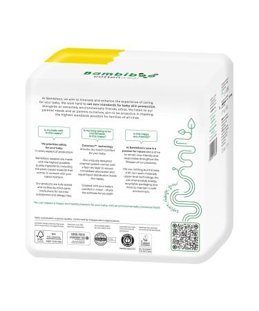 Bambibo Baby Diapers Size 4 Maxi (9-14 kg) - Organic Cotton & Vegetable Materials - 72 Piece Pack - Moisture Indicator - Eco-Friendly Baby Care - Buy Online on GoSupps.com